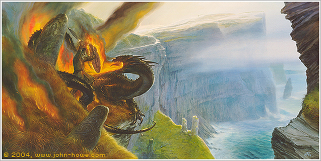 beowulf dragon howe john battle portfolio final germanic illustration heroic code theme his